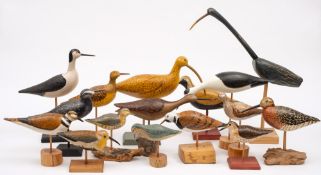 George Frederick Southwell [1921-2014] - A group of carved and painted wood bird ornaments: