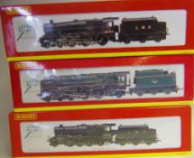 Hornby, a 2-8-0 locomotive No 8042 with six wheel tender: in LMS black livery,