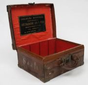 An early 20th century brown leather cartridge case by Charles Boswell, London:,