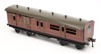 Basset Lowke, a gauge 1 3rd/brake corridor coach No 2783: in LMS maroon livery.