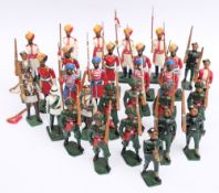 A collection of Rose miniatures Bengal Lancers and a set of Gurkha Regiment figures:,