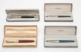Four Parker '51' fountain pens in original boxes:.