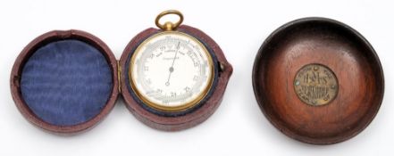 A 19th century gilt compensated pocket barometer,