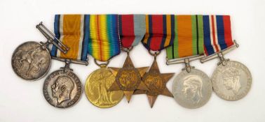 A WWI & WWII group of six '205708 Sgt H P Hussey Royal West Kent Regiment' and one War Medal:,