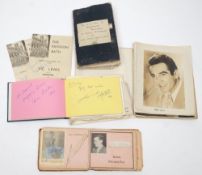 A collection of autographs of film stars and big band leaders: including Glenn Miller, Ted Heath,