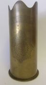 A World War I trench art shell case: 'Arras, Souvenir From France', 19cm. high.