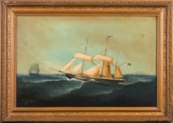 Master J Findlay [19/20th Century]- The Louisa Bragington:- signed and inscribed oil on canvas 39 x