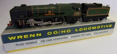 Wrenn, a 4-6-2 locomotive No 34005 'Barnstaple' with six wheel tender: in BR green livery, boxed.