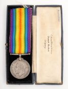 A WWI War Medal to 'Ply 2848-S-Pte J R Hockings RMLI':, in an associated case.