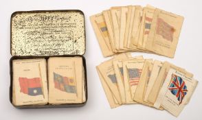 A collection of Kensitas Silk Flags in an associated Rizla tobacco tin:.