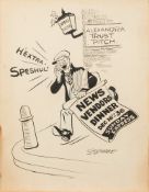 Sidney Conrad Strube (1892-1956) 'H'extra Spheshul!': original pen and ink on board.