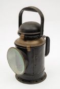 A GWR signal lantern by T Bladdon & Sons Ltd, Birmingham 1940 and a miner's lamp, unsigned:.(2).