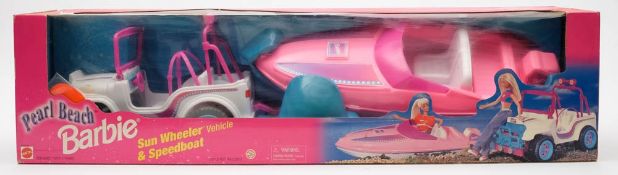 A 'Pearl beach Barbie Sun Wheeler & Speedboat':,