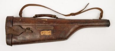 A leather leg o'mutton gun case:.
