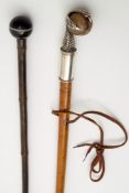 A Victorian silver and Rock crystal mounted walking cane, maker S Balckensee & Sons Ltd,