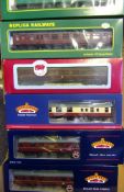 Bachmann, Replica Railways, Dapol eighteen assorted passenger coaches: various liveries, all boxed.