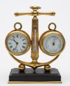 A 19th century French gilt brass foul anchor desk set:,