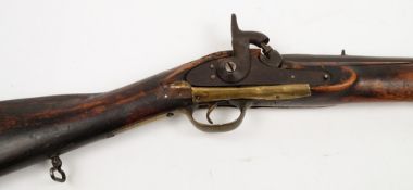 A 19th century percussion cap rifle:, possibly Indian,