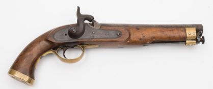 A 19th century percussion pistol by E White, London:,