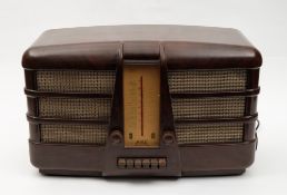 A brown bakelite Type BC 4040 five value receiver radio by GEC:,