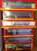 Hornby, a collection of assorted passenger coaches: mostly Pullman and other liveries, all boxed,