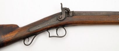 A 19th century 10 bore single barrel muzzle loading percussion shotgun by Westwood:,