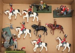 A collection of hand painted Household Cavalry and other cavalry figures:, some overpainting.