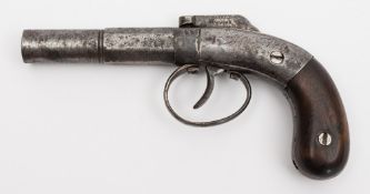 A 19th century American single shot double action percussion pocket pistol by Manhattan Arms Co New