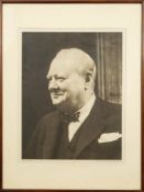 A portrait lithograph of Winston Churchill:, published by 'Photochrom Co Ltd,