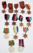A collection of various WWII service medals:.