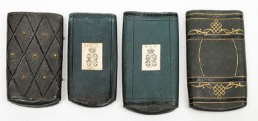 Two 19th century Irish green leather cheroot cases:,