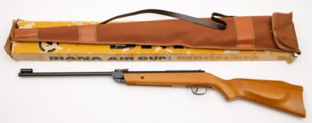 A Diana model G25 .22 calibre air rifle: together with canvas case in original box.
