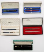 A green marbled Parker 'Lucky Cure' fountain pen,