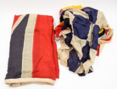 HMS Exeter- a collection of ships signal flags:, including a Union Jack and others, various sizes.