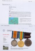 A WWI group of three, '7742 Pte J Aldridge 2nd Bn Welsh R':, War Medal,