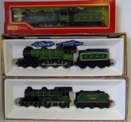 Hornby, a 4-4-0 locomotive No 1757 with six wheel tender in Southern green livery,