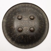 A 19th century Indo-Persian Dhal:, of traditional form, 36/5cm diameter.