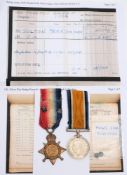 A WWI pair '26816 Dvr E A Bolton RFA':, 1914-15 Star with two rosettes, War Medal,