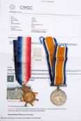 A WWI pair 'R13416 Pte A E Coles K R Rif C:,