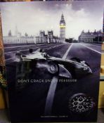 WITHDRAWN TAG Heuer a large perspex advertising panel: for a TAG Heuer Formula 1 Calibre 16