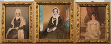 English School Circa 1800- A portrait of a young lady:-,