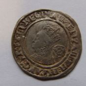 An Elizabeth I silver sixpence: third issue 1561-77, with rose, 1569.