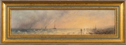 J W Hamilton Marr [1846-1913]- In The Golden Glow of Evening: signed bottom left further inscribed