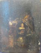 Dutch School 18/19th Century- Musicians in an interior:- oil on panel 46 x 36cm, unframed.