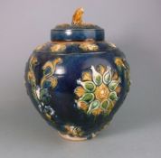 A Chinese sancai glazed jar and cover: in Tang style,