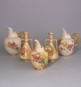A group of Royal Worcester porcelain: comprising a pair of blush ivory tapering vases of Persian