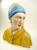 The Girl with The Pearl Earring: a contemporary resin and painted bust by David Holland and Neil
