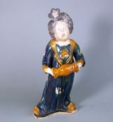 A Chinese sancai glazed pottery figure: in Tang-style, 36 cm high.