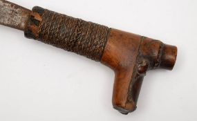 A 19th century kampilan, Malayan:,