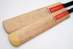Two signed Grey Nicholls cricket bats for Kent and Somerset 1986:, (2).